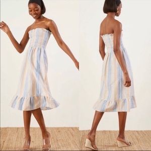 Reformation Striped Bermuda Linen Dress
